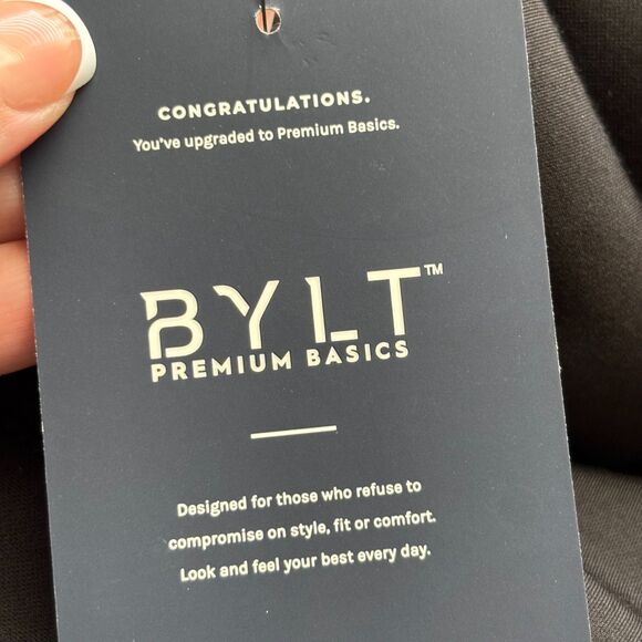 BYLT Women NWT Everyday Pant 2.0 Premium Basics Straight Fit Black Large D158 - Picture 8 of 11